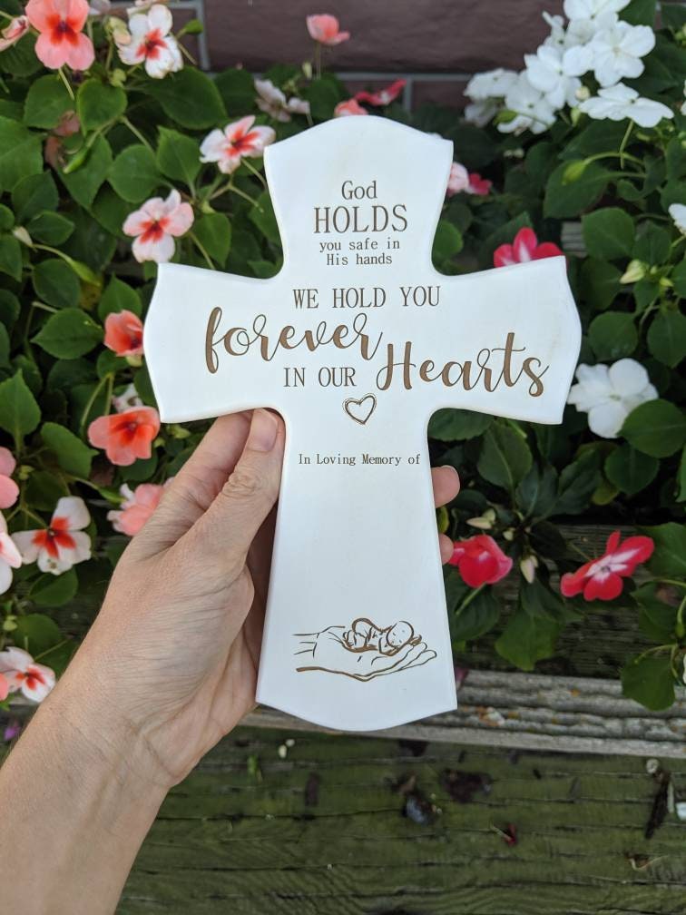 8" Personalized Baby Memorial Cross Gift Small