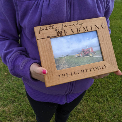 Personalized Family Farm Name Frame. Faith, Family Farming Picture frame, Gift for Farm, Farm Frame giftRanch Frame, Gift for Family Farm