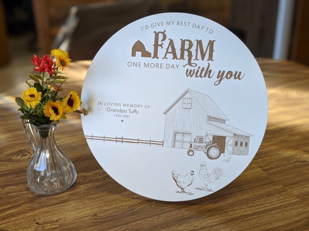 Farm Memorial Gift , Personalized Sympathy Gift, Farming Funeral Gift