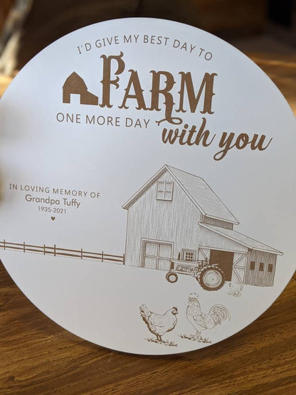 Farm Memorial Gift , Personalized Sympathy Gift, Farming Funeral Gift