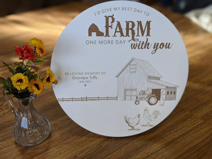 Farm Memorial Gift , Personalized Sympathy Gift, Farming Funeral Gift