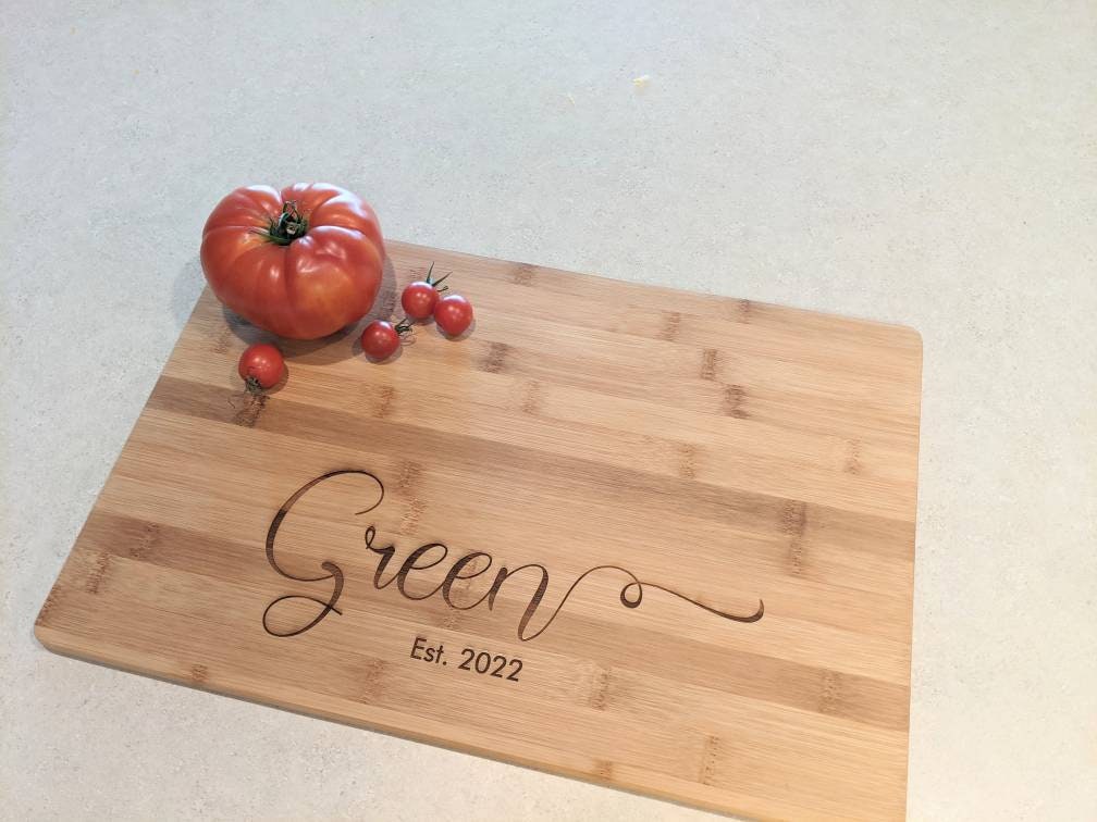 Personalized Cutting Board Wedding Gift, Bamboo Charcuterie Board for Couple, Last Name Christmas Gifts, Bridal Shower Gift, Engraved