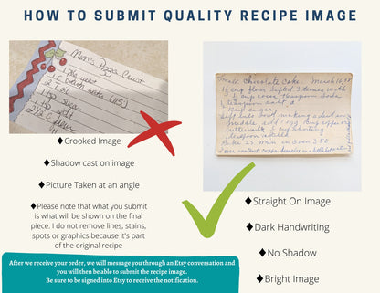 SET of SIX 4x6 Identical Etched Wood Recipe card for Mom Gift, Grandma's Handwritten Recipe