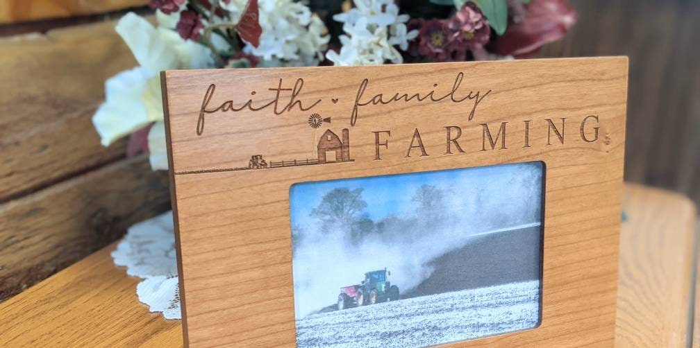 4x6 Farming Memorial Picture Frame for loss, christmas gift for farming farming memorial, grandpa memorial , Dad Memorial Gift, Funeral Gift,