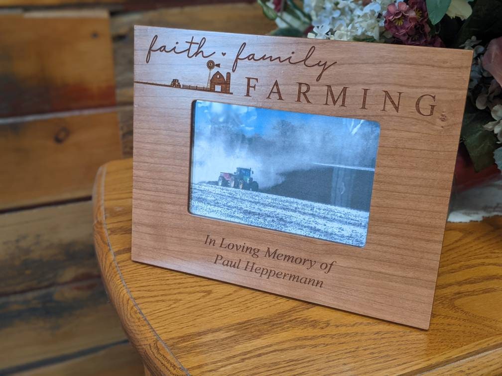 4x6 Farming Memorial Picture Frame for loss, christmas gift for farming farming memorial, grandpa memorial , Dad Memorial Gift, Funeral Gift,