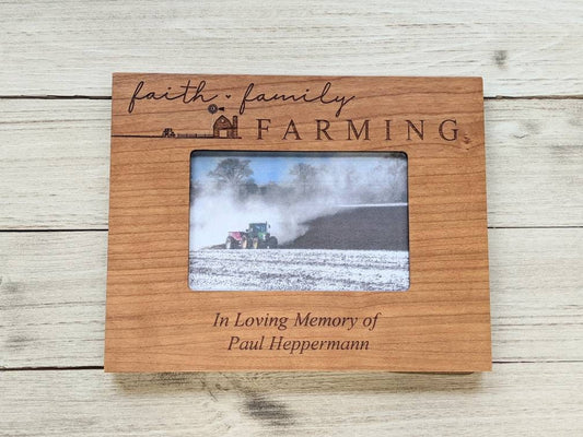 4x6 Farming Memorial Picture Frame for loss, christmas gift for farming farming memorial, grandpa memorial , Dad Memorial Gift, Funeral Gift,