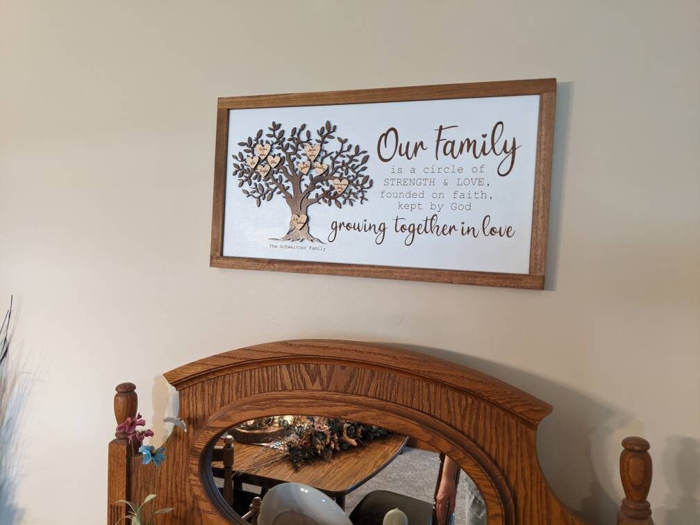Personalized Wooden Family Tree Sign, Christmas Gift Family Tree Sign Gift, Anniversary Family Tree Gift, Gift for Parents,50th Anniversary,