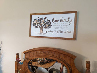 Personalized Wooden Family Tree Sign, Christmas Gift Family Tree Sign Gift, Anniversary Family Tree Gift, Gift for Parents,50th Anniversary,