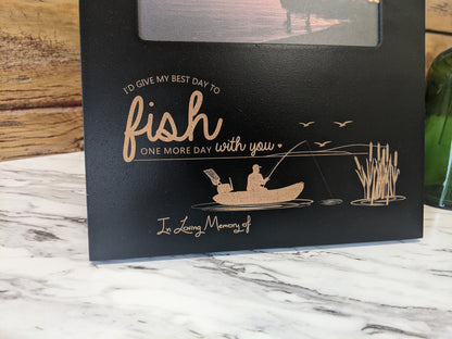 Personalized Fishing Memorial Picture Frame,  Dad Memorial Gift, Funeral Gift, Papa Memorial