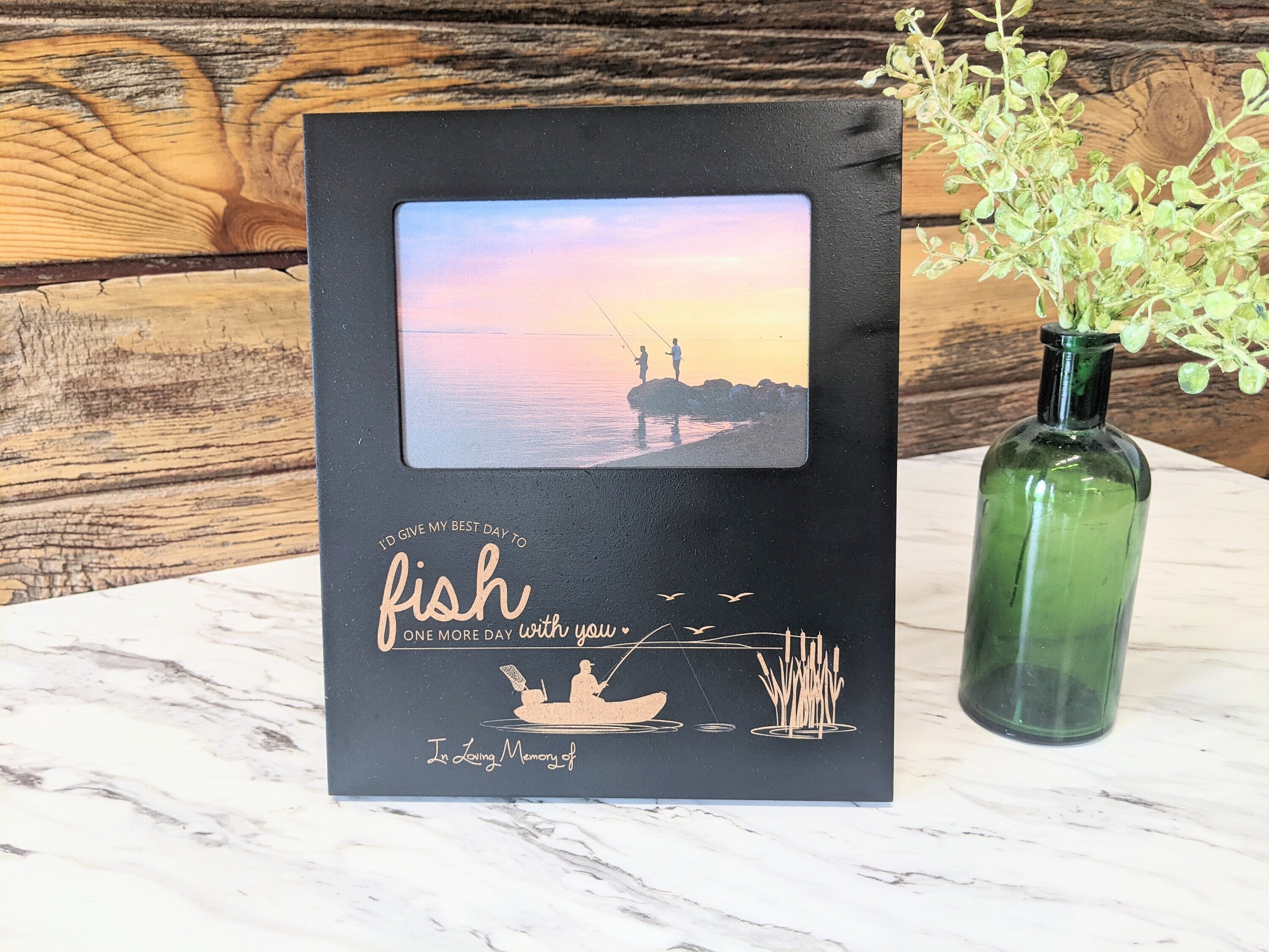 Personalized Fishing Memorial Picture Frame, Dad Memorial Gift, Funera ...